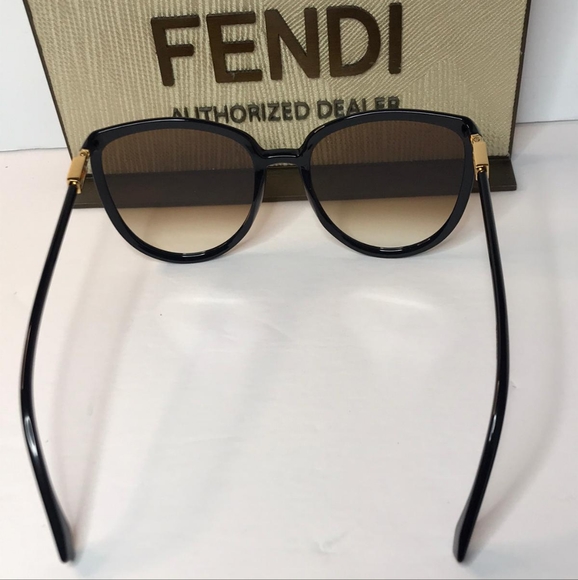 Original -New FENDIAccetate Cat Eye Sunglasses FF 0432/G/S Black Gold main image 10